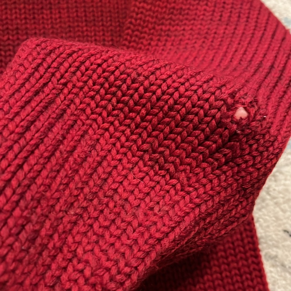 Vintage Thos. E Wilson & Co. Red V-Neck Heavy Sweater - Picture 14 of 16